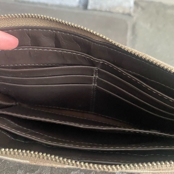 Coach Brown Vintage Signature Monogram Wristlet - Picture 7 of 12
